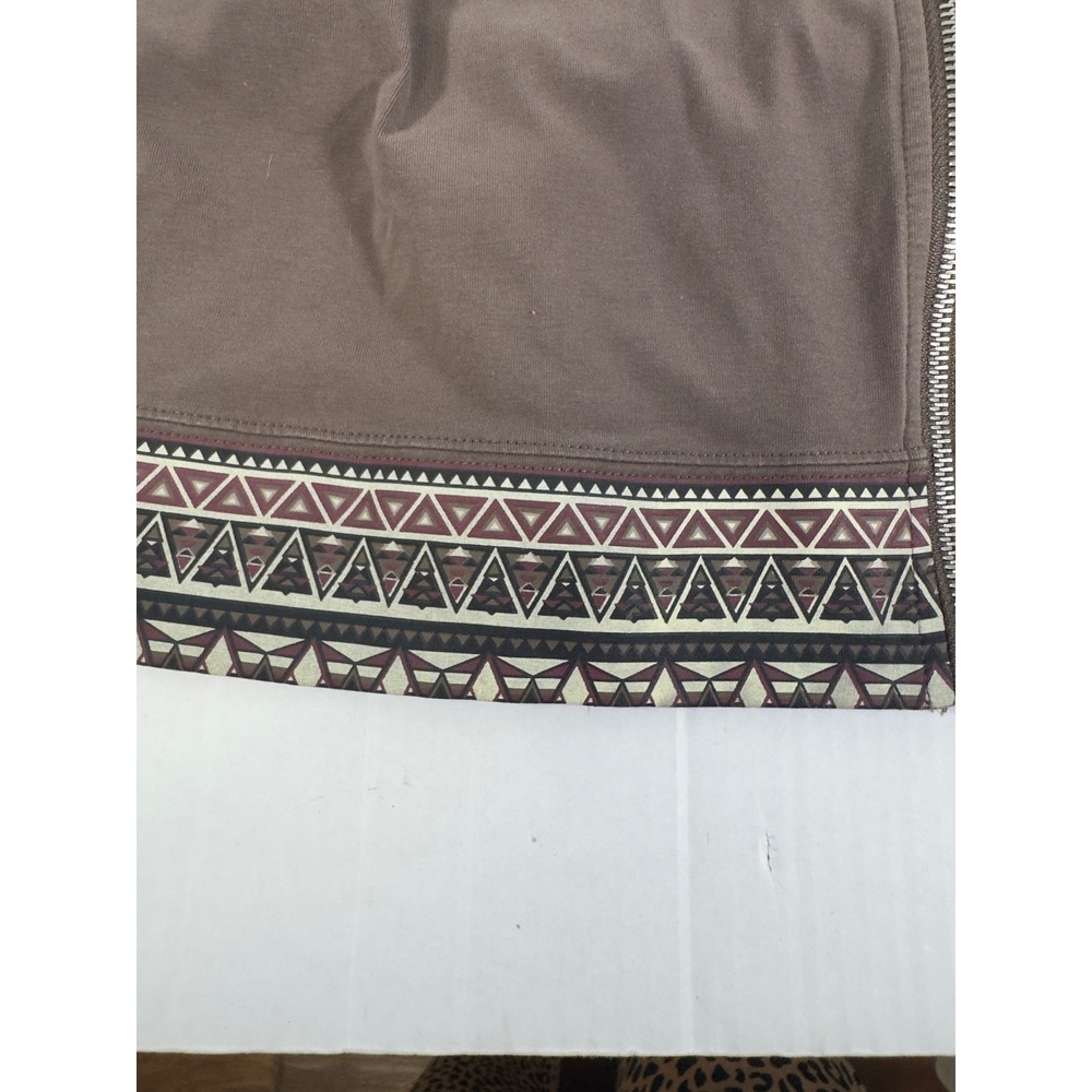 Monroe & Main Brown‎ Geometric Aztec Print Zip Up Hoodie Long Sleeve Women 3X - Picture 5 of 10